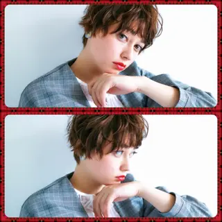 ショート カラー パーマ ヘアアレンジ JYUNESU表参道所属・似合わせhair🔸 アサダ タカコ🔸のヘアスタイル