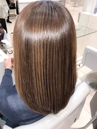 ミディアム パーマ 縮毛矯正/髪質改善/ ブリーチ/東陽町✨のヘアスタイル