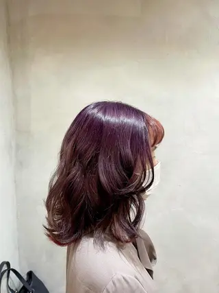 ミディアム カラー 似合わせスタイル 足立のヘアスタイル