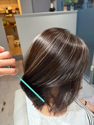 ミディアム カラー 白髪女性専門店竹内 涼乃のヘアスタイル