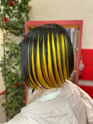 ショート ゆぴ☾‪/推しカラー /ハイトーンのヘアスタイル