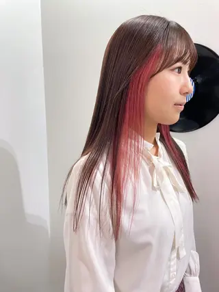 セミロング カラー パーマ ヘアアレンジ 💖美髪改善💖 辻未侑のヘアスタイル