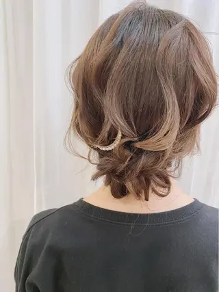 セミロング ヘアアレンジ セットサロン      ラフテル所属・大阪/ヘアアレンジ /似合わせset💐のヘアスタイル