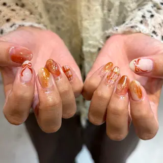 ネイル カラー/手書きネイル COCORO 🎀のネイルデザイン