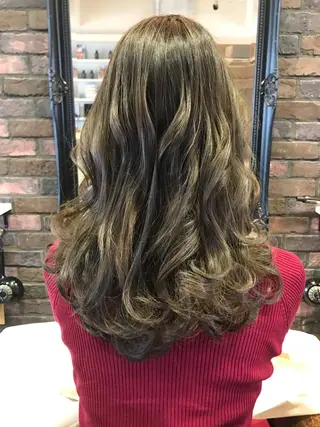 セミロング カラー パーマ ヘアアレンジ olga所属・松尾謙佑【ハイライト LEDエクステ】のヘアスタイル