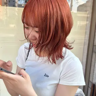 ミディアム カラー minim / miku 暖色カラーのヘアスタイル