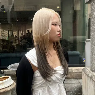 ロング カラー 色落ち計算ハイトーン 職人🔅KANTAのヘアスタイル