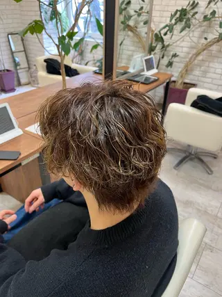 ショート カラー パーマ メンズ 0円カットモデル募集 /瀧澤 陽奈 ☾ᐝのヘアスタイル