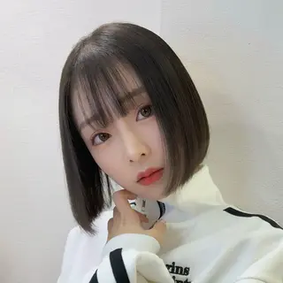 ミディアム カラー ヘアアレンジ 髪質改善【縮毛矯正】 美髪ボブを量産する人のヘアスタイル