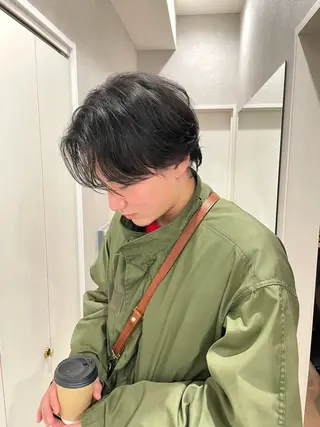 ショート カラー パーマ メンズ 【東北メンズヘア1 位受賞🥇】本間祐太のヘアスタイル