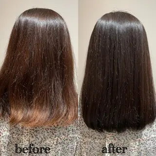 セミロング カラー 韓国風ﾊﾟｰﾏ❁﻿ fu-ka❁艶ｶﾗｰのヘアスタイル