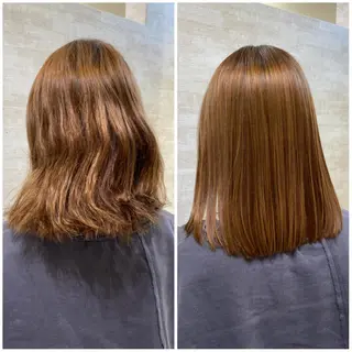 ミディアム カラー ヘアアレンジ 髪質改善&艶感カラー 🪄岡井美結のヘアスタイル