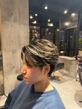 ショート カラー メンズ 大阪梅田メンズサロン メンズパーマ荒川琢磨のヘアスタイル