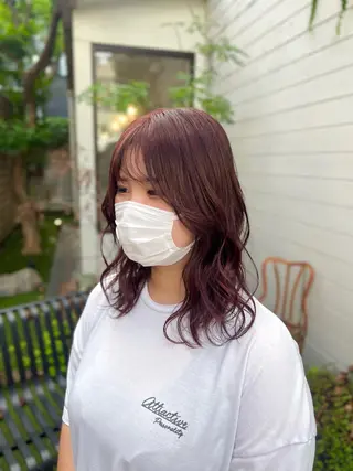 ミディアム カラー Garland 表参道所属・ミディアムレイヤー/ 艶カラー🎀 emiのヘアスタイル