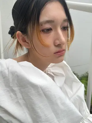 カラー ブリーチカラー🎀 韓国風/寺門美優のヘアスタイル