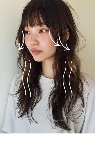 パーマ ロング YUNA/ 透明感/暖色カラーのヘアスタイル