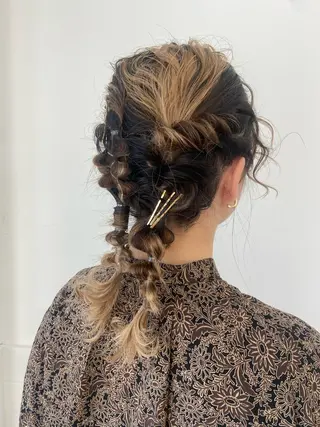 ロング ヘアアレンジ ダブルカラー 🌙chinariのヘアスタイル