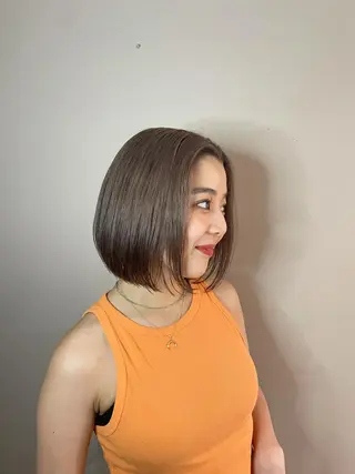 ショート cinq PROJECT所属・ミルクティーベージュ /三村克彦のヘアスタイル