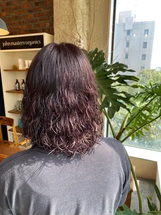 ミディアム カラー パーマ the BRIDGE 加藤みのりのヘアスタイル