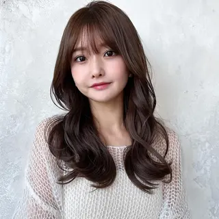 セミロング カラー 顔周り/くびれヘア 韓国ヘア💕風間るなのヘアスタイル