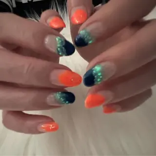 ロング カラー ネイル 松山 美由紀のネイルデザイン