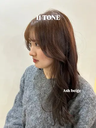 セミロング カラー 透明感color 🫧ruko🌿銀座のヘアスタイル