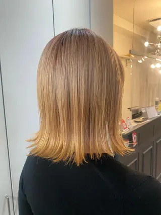 ミディアム ボブ/透明感カラー 岸本涼奈のヘアスタイル