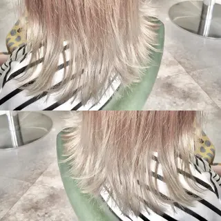 ミディアム カラー パーマ ヘアアレンジ tocca所属・毎月通える価格♪ 杉本真基のヘアスタイル