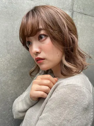 ミディアム カラー ツヤ美髪💐 髪質改善/高山愛来のヘアスタイル
