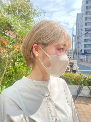 ショート カラー ヘアアレンジ BELLA阿部野 TOMOMIのヘアスタイル