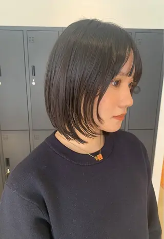 ミディアム ボブ くせ毛風パーマ 艶カラー/横山大樹のヘアスタイル