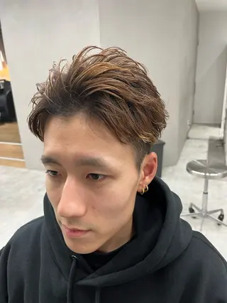 ショート メンズ 波巻きスパイラル🌀 新潟/万代/山下優のヘアスタイル