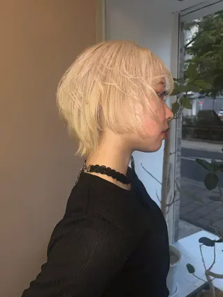 ショート カラー 岡山ハイトーン・ ルーツカラー/こもものヘアスタイル