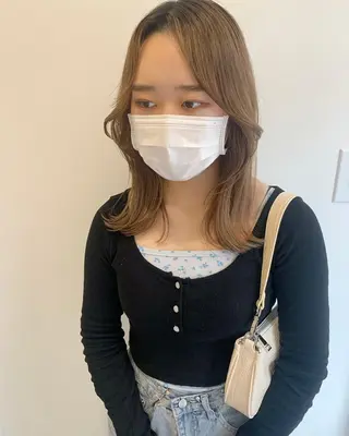 ミディアム カラー MARU レイヤー/パーマのヘアスタイル