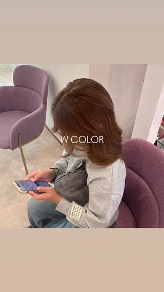 カラー キッズ 望愛/レイヤー/ハイ トーン/デザインのヘアスタイル