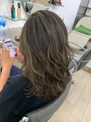 ミディアム カラー Reb_keiji 👑小倉圭司のヘアスタイル