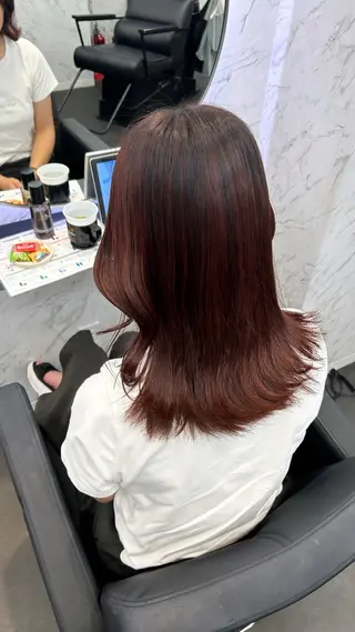 セミロング カラー 艶カラー 🇰🇷💎MIUのヘアスタイル