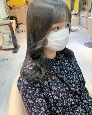 セミロング カラー ヘアアレンジ ブリーチなし/ レイヤー🌿runaのヘアスタイル