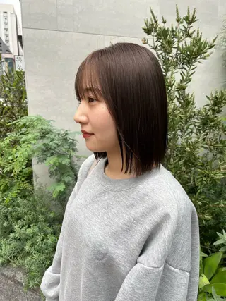 ミディアム 🫧オリーブカラー/ 酸性縮毛矯正銀座🫧のヘアスタイル