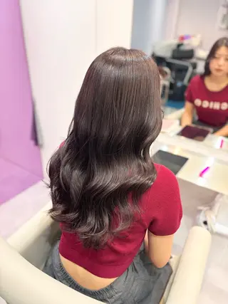 ロング カラー ヘアアレンジ amane໒꒱·うる 艶トレンドガーリーのヘアスタイル