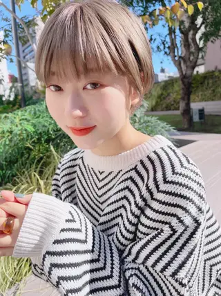 ショート カラー パーマ ヘアアレンジ Riposo.所属・✨艶髪✨ 奈須晴香のヘアスタイル