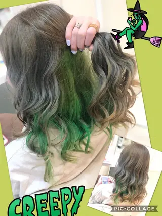 セミロング カラー 永島 桜のヘアスタイル