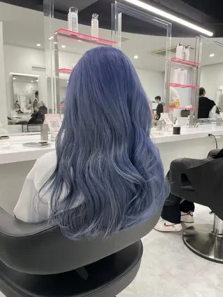 カラー ロング 💙ハイトーン韓国風 色白ヘア💙manaのヘアスタイル