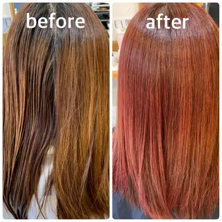 セミロング カラー エイト ウメダのヘアスタイル