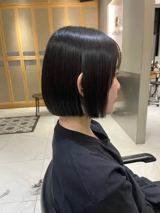 ショート ナミ🩶暗髪/暖色 ❤️/透明感/縮毛のヘアスタイル