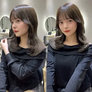 ミディアム 韓国🇰🇷レイヤー 映える顔周り🩷のヘアスタイル