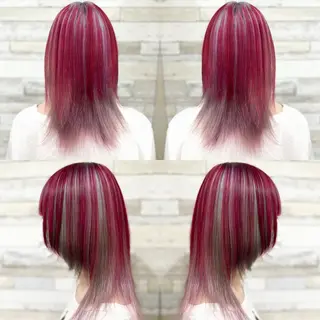 ミディアム カラー "PEPPU "所属・派手髪、ハイトーン ショートヘアShinのヘアスタイル