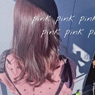 ロング カラー ヘアアレンジ なつき/艶ピンク/ girly hairのヘアスタイル