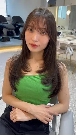 ロング ボブ/レイヤーボブ/ 髪質改善/梶川 夏季のヘアスタイル