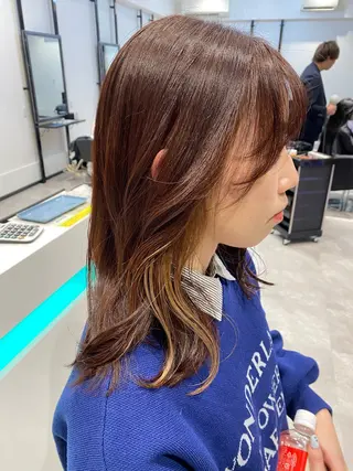 セミロング JILL    hair所属・maki💖 ボブ/縮毛矯正のヘアスタイル